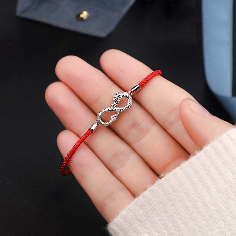 Year Of The Dragon 999 Sterling Silver Endless Knot Luck Protection Bracelet