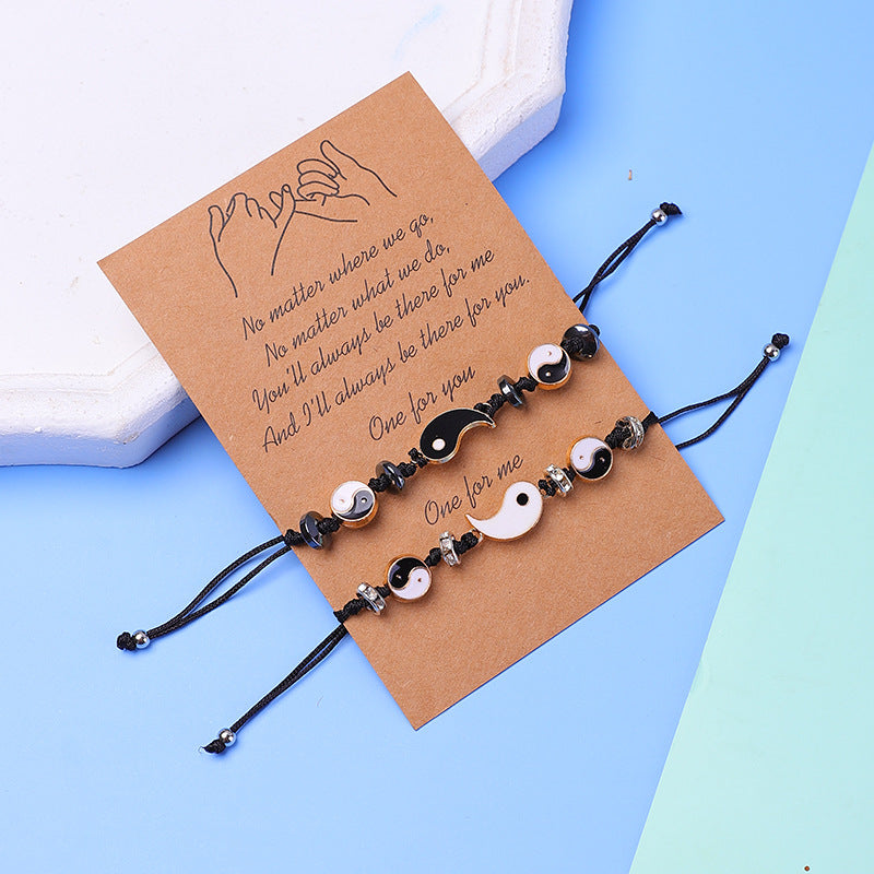 2pcs Yin Yang Hematite Couple Bracelet