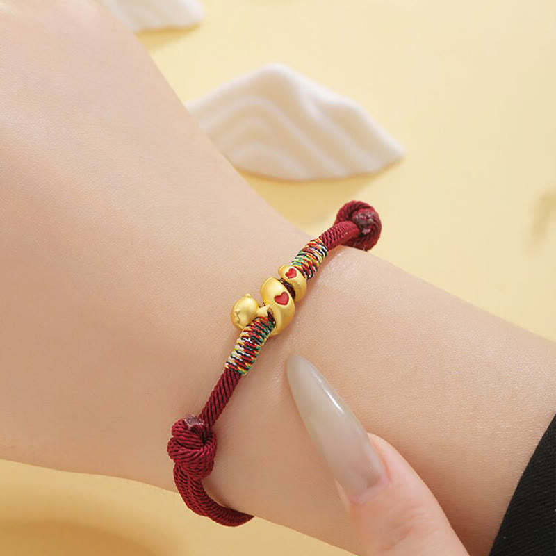 Red String Copper Alloy Love Year Of The Snake Protection Braided Bracelet