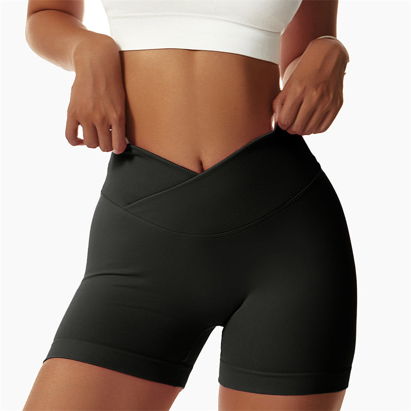 Women Seamless High Elasticity Sports Fitness High Waist Yoga Workout Shorts
