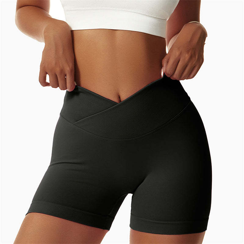 Women Seamless High Elasticity Sports Fitness High Waist Yoga Workout Shorts