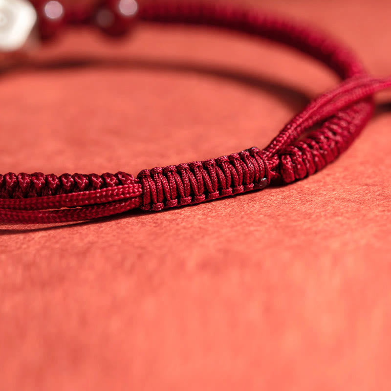 925 Sterling Silver Chinese Zodiac Natal mystic zen Cinnabar Calm Bracelet