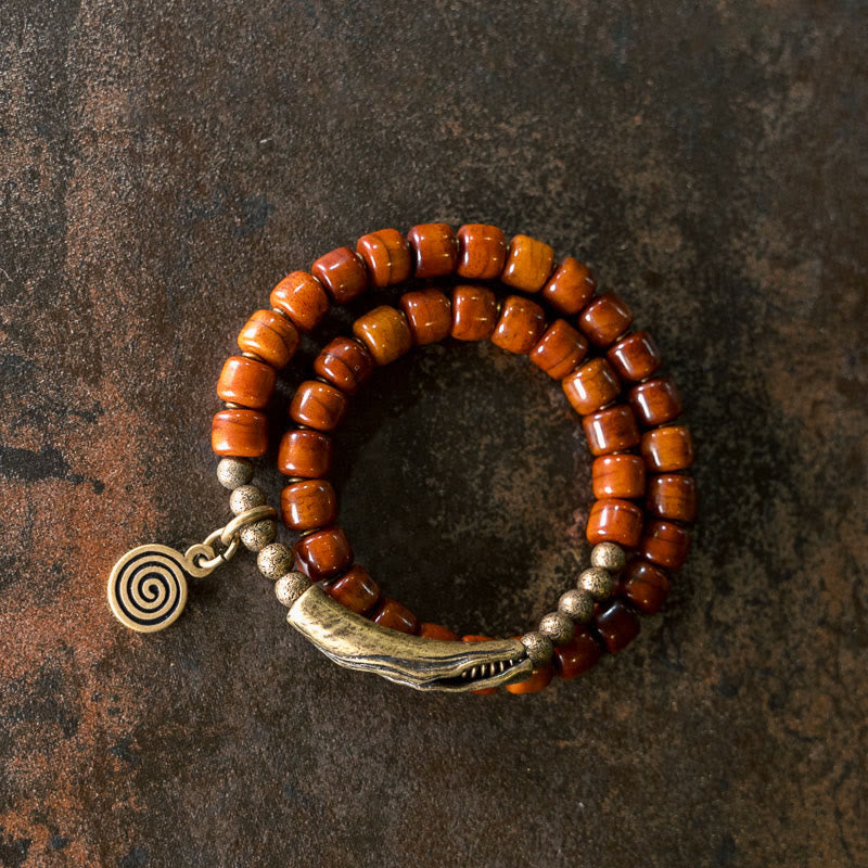 Yak Bone Copper Double Wrap Balance Bracelet
