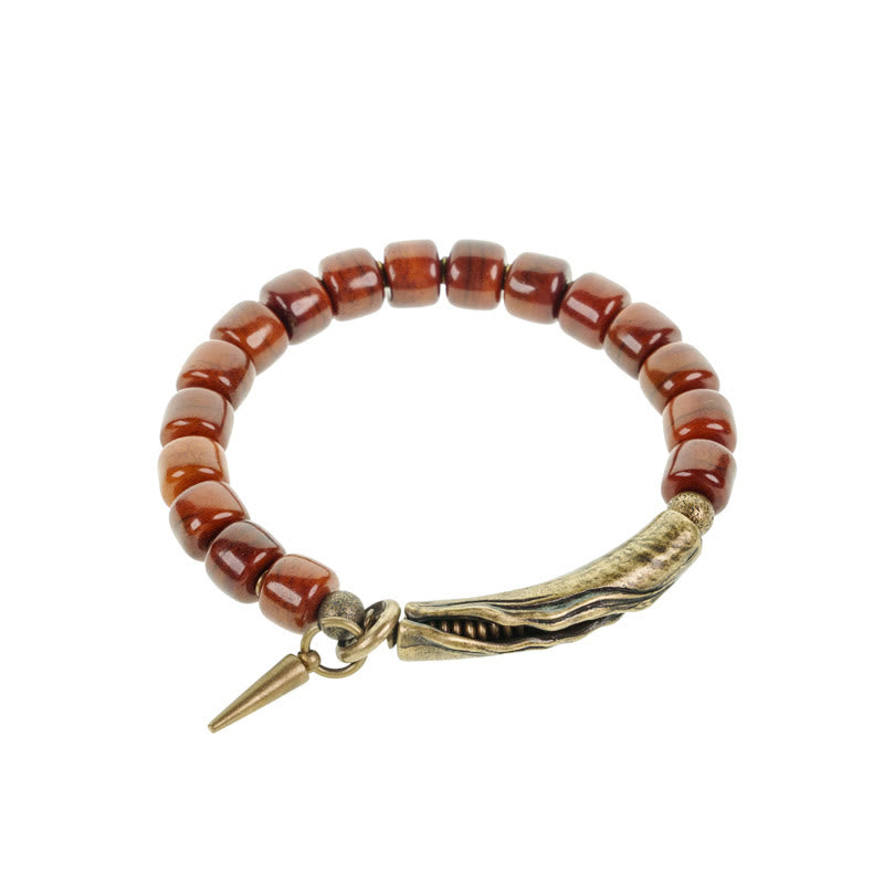Yak Bone Copper Cone Pendant Strength Bracelet