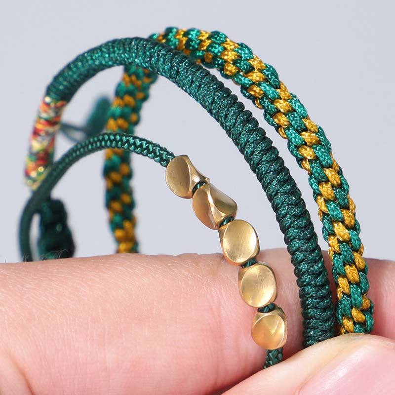 3 PCS Tibetan Copper Beads Healing Protection Luck Bracelet Set