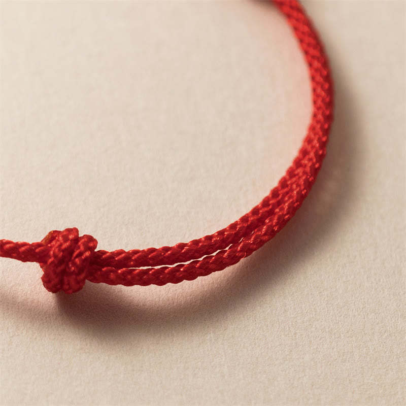 Year of the Dragon 925 Sterling Silver Handmade Dragon Carved Success Braided Red Bracelet