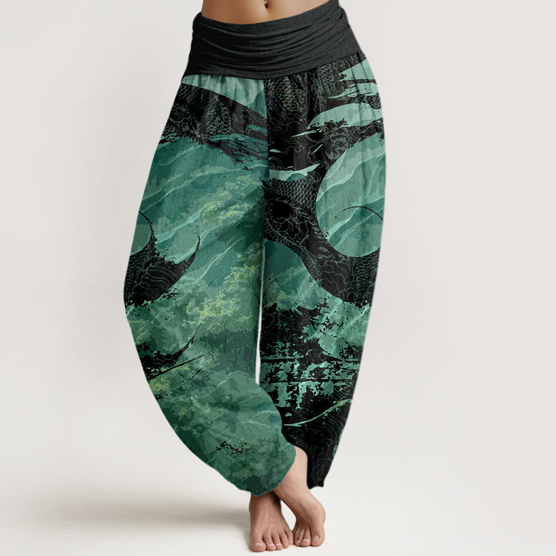 Dragon Forest Design Women's Elastic Waist Harem Pants