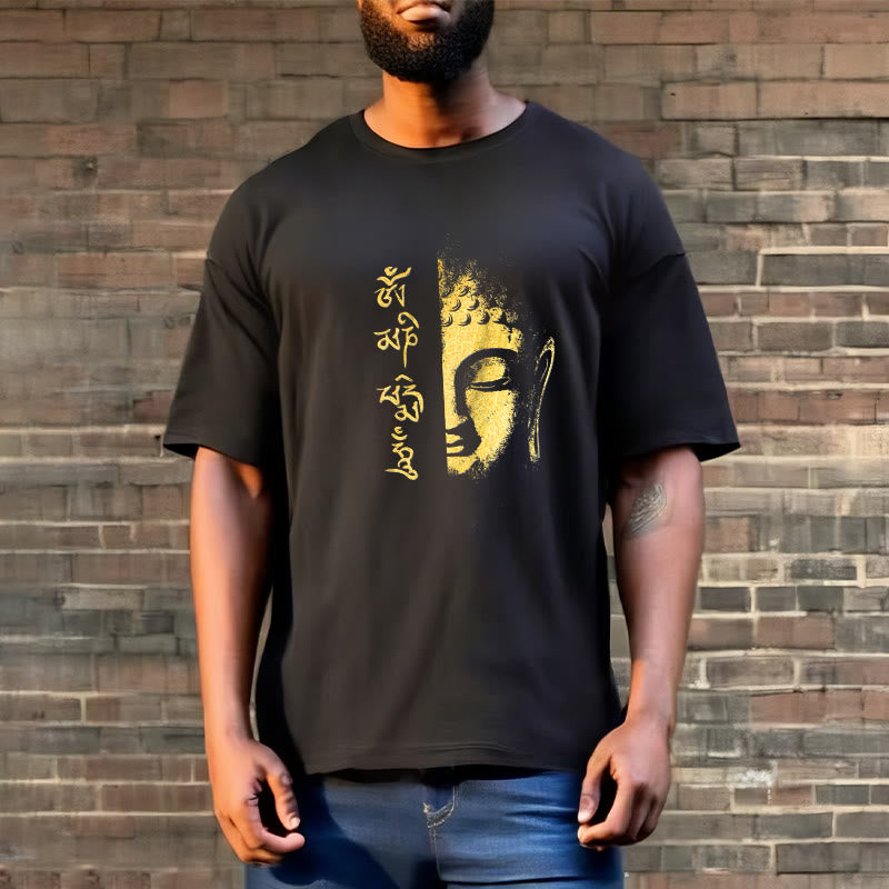 Om Mani Padme Hum Golden mystic zen Cotton Tee T-shirt