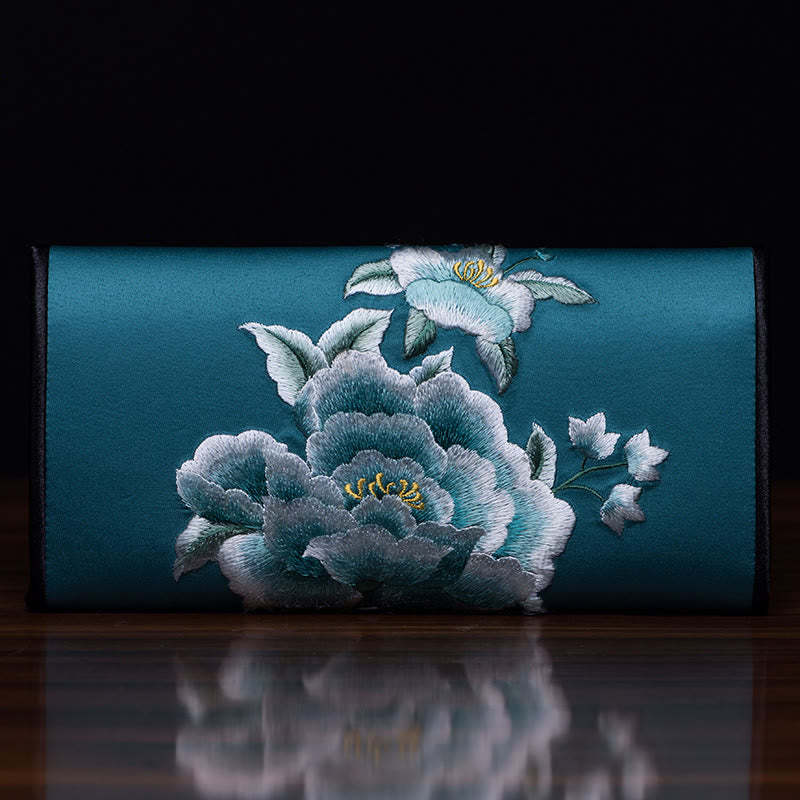 Peony Chinese Money Tree Embroidery Canvas Backpack