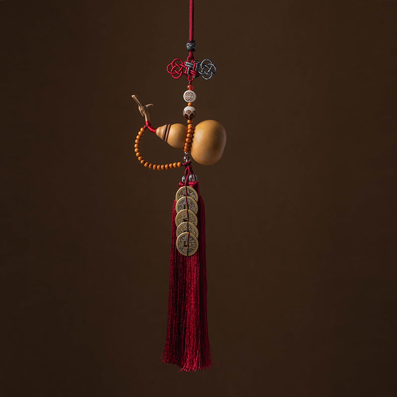 Feng Shui Coins Gourd Chinese Knot Lucky Coins Five Emperor Money Wealth Tassels Decoration