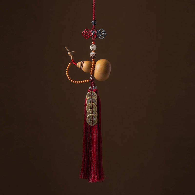 Feng Shui Coins Gourd Chinese Knot Lucky Coins Five Emperor Money Wealth Tassels Decoration