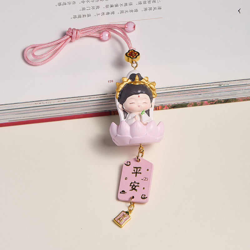 Lotus Avalokitesvara mystic zen Fu Character Wealth Car Hanging Decoration