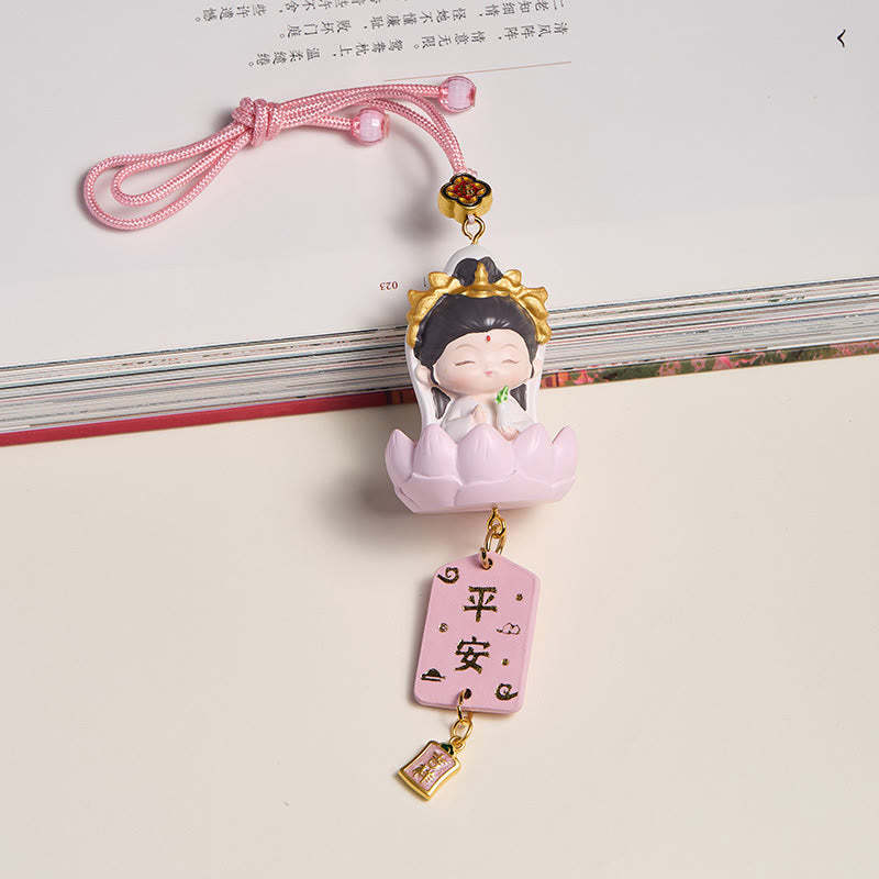 Lotus Avalokitesvara mystic zen Fu Character Wealth Car Hanging Decoration