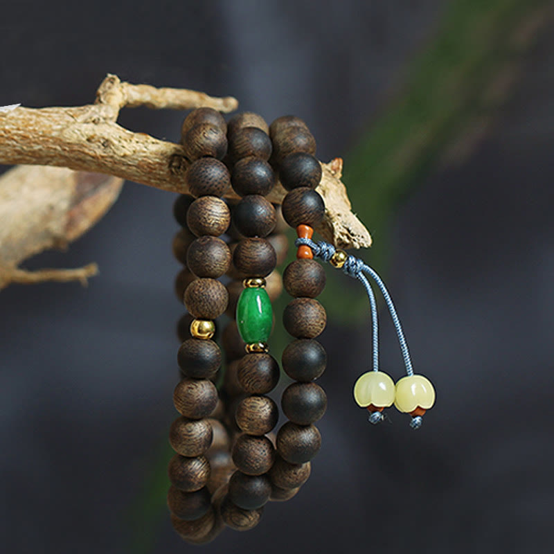 925 Sterling Silver Brunei Agarwood PiXiu Jade Peace Strength Bracelet
