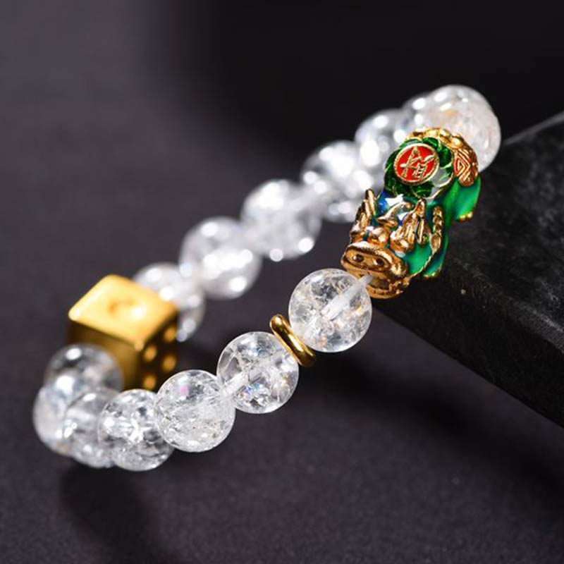 Color-Changing Pixiu White Crystal Dice Wealth Bracelet