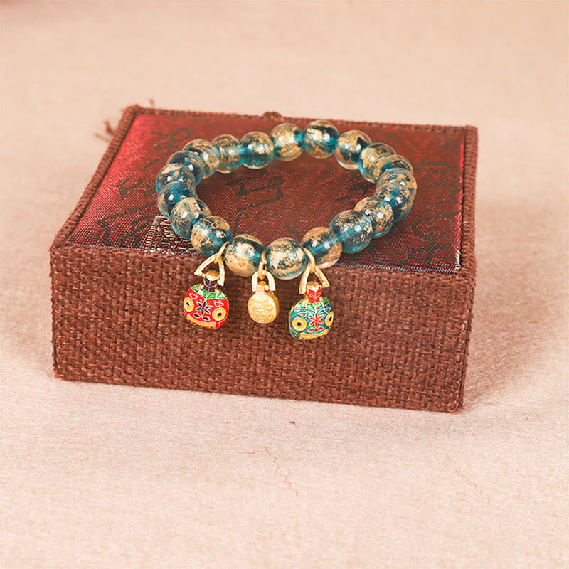 Tibetan Gold Swallowing Beast Family Dorje Vajra Strength Bead Bracelet