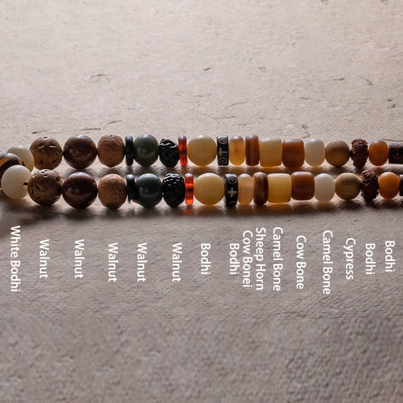 Tibetan 108 Mala Beads Bodhi Seed mystic zen Head Nine Palaces Eight Diagrams OM Wisdom Bracelet