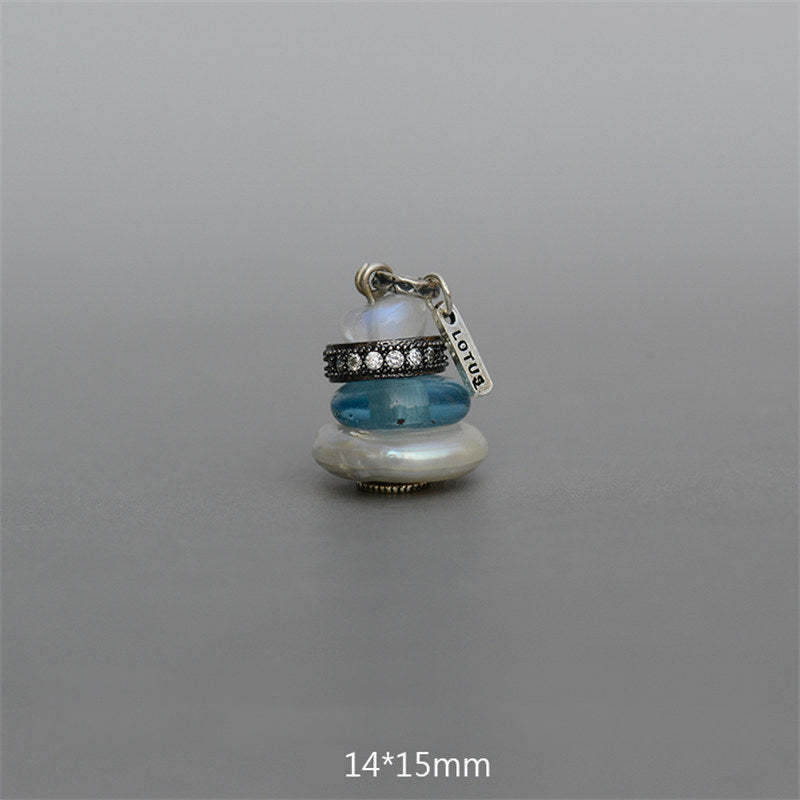 Zen Cairn Labradorite Various Crystals Calm Pendant Necklace