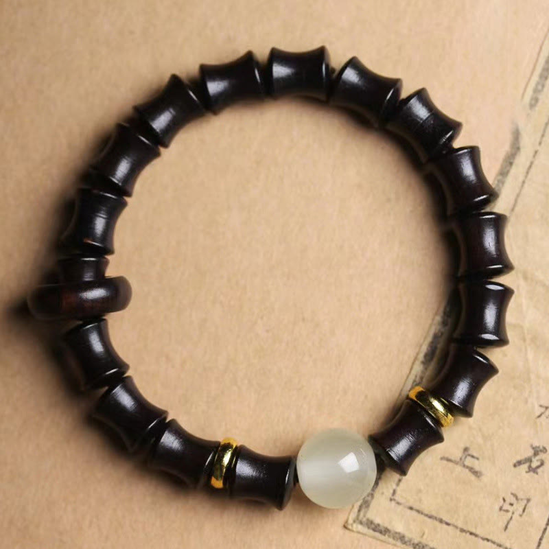 Ebony Green Sandalwood Black Rosewood Bamboo Peace Bracelet