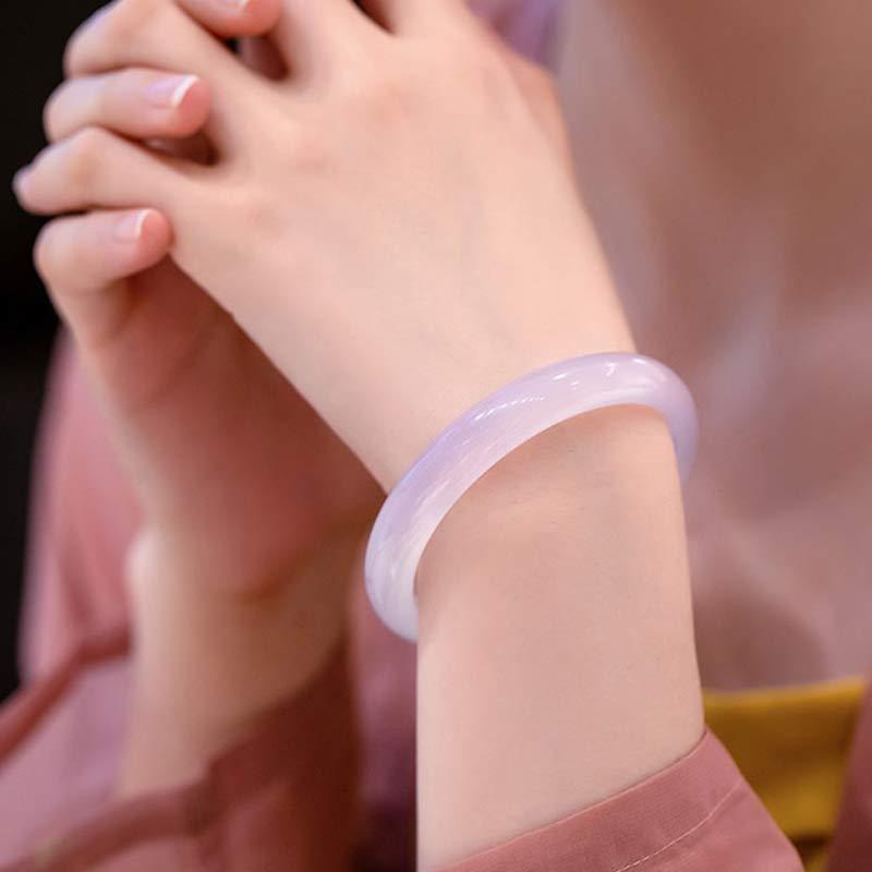 Natural Chalcedony Harmony Positive Bracelet Bangle