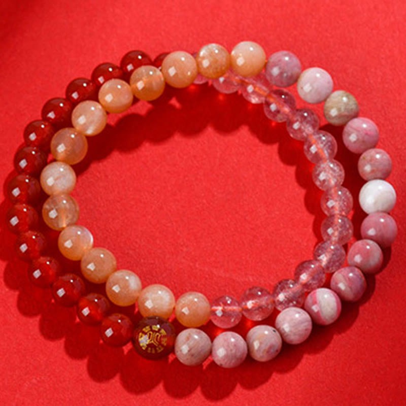 Five Elements Various Agate Crystal Chalcedony White Crystal White Agate Luck Bracelet