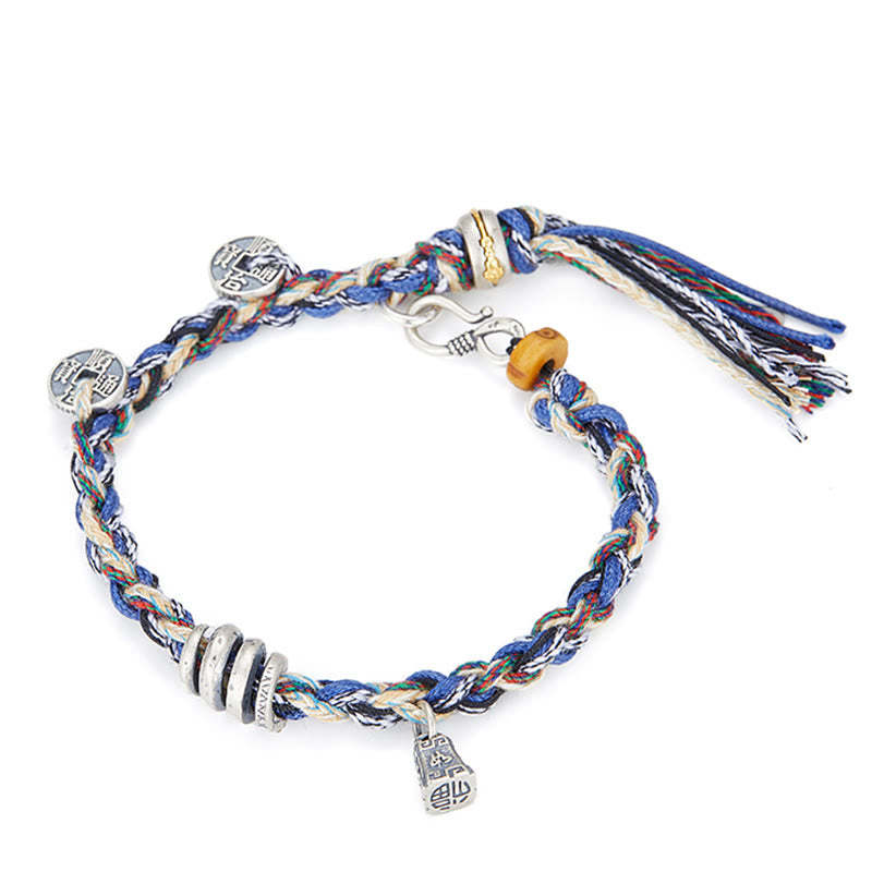 925 Sterling Silver Coins Scales Charm Handmade Blessing Bracelet