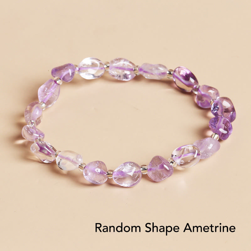 Natural Irregular Shape Stone Crystal Meditation Balance Bracelet