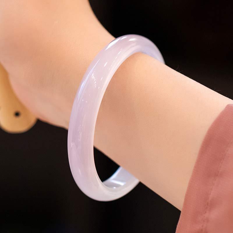 Natural Chalcedony Harmony Positive Bracelet Bangle
