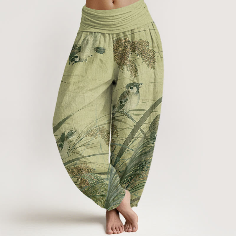 Casual Sparrow Rice Ear Women's Elastic Waist Harem Pants