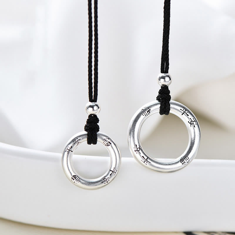 999 Sterling Silver Peace Buckle Protection Necklace Pendant