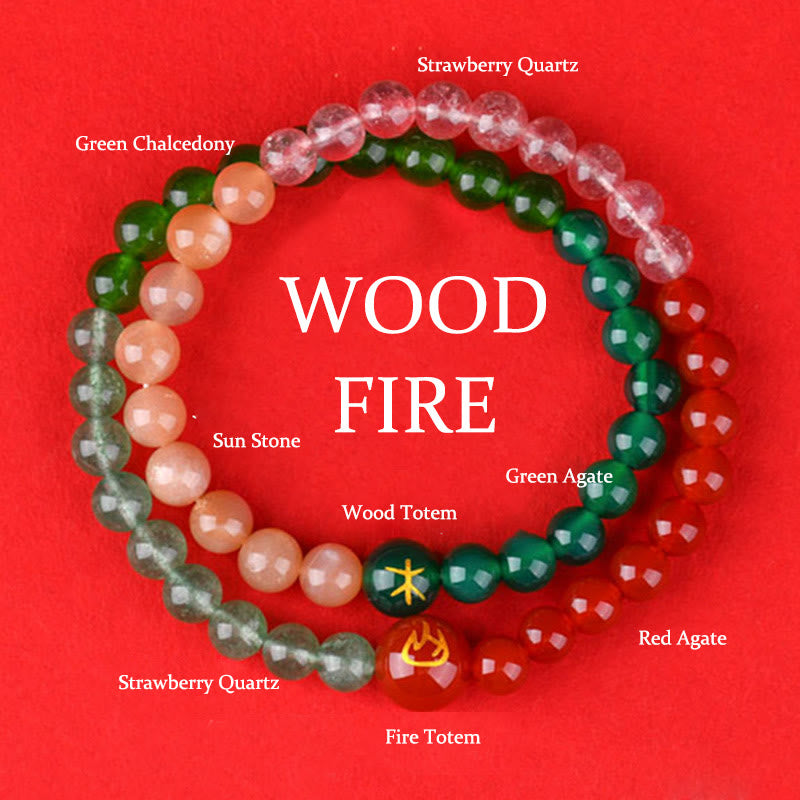 Five Elements Various Agate Crystal Pearl Black Onyx White Agate White Crystal Luck Bracelet