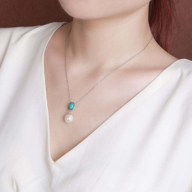 925 Sterling Silver Pearl Turquoise Healing Wisdom Necklace Pendant Ring Earrings