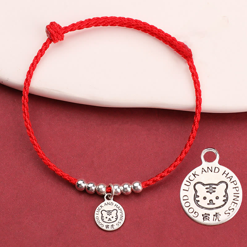 Chinese Zodiac Kid Red String 999 Sterling Silver Protection Bracelet