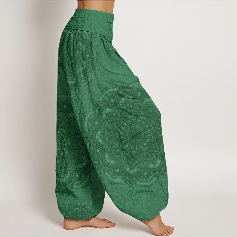 Mandalas Paisley Pattern Women's Elastic Waist Harem Pants