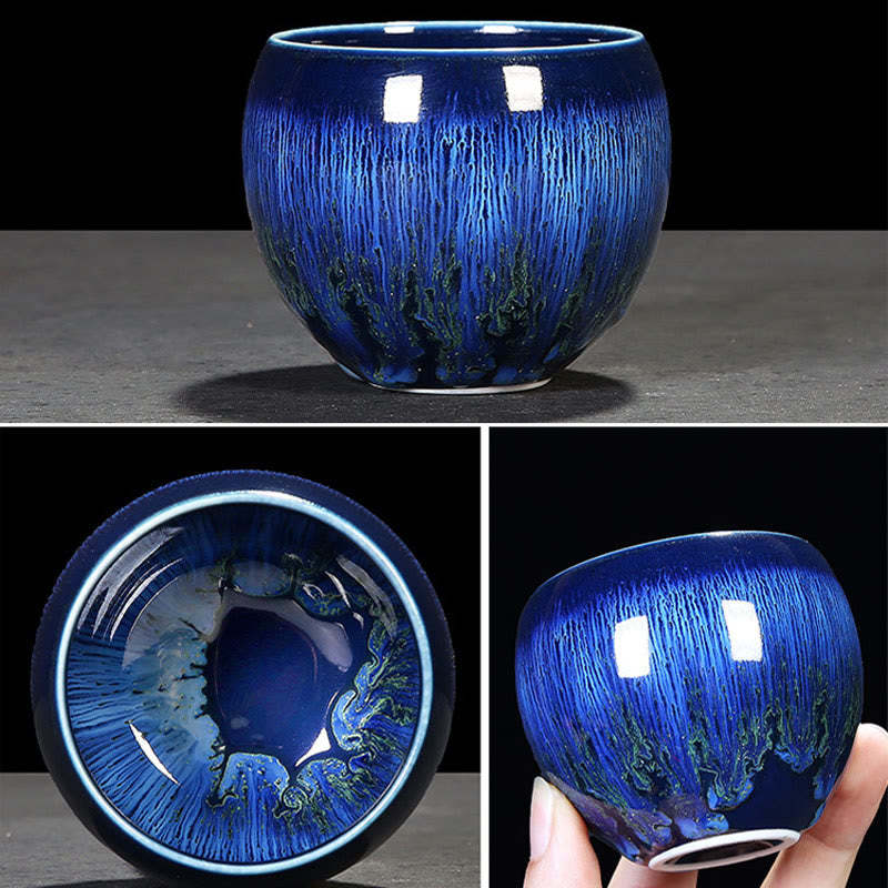 Chinese Jianzhan Glaze Kiln Change Ceramic Teacup Tenmoku Kung Fu Tea Cup