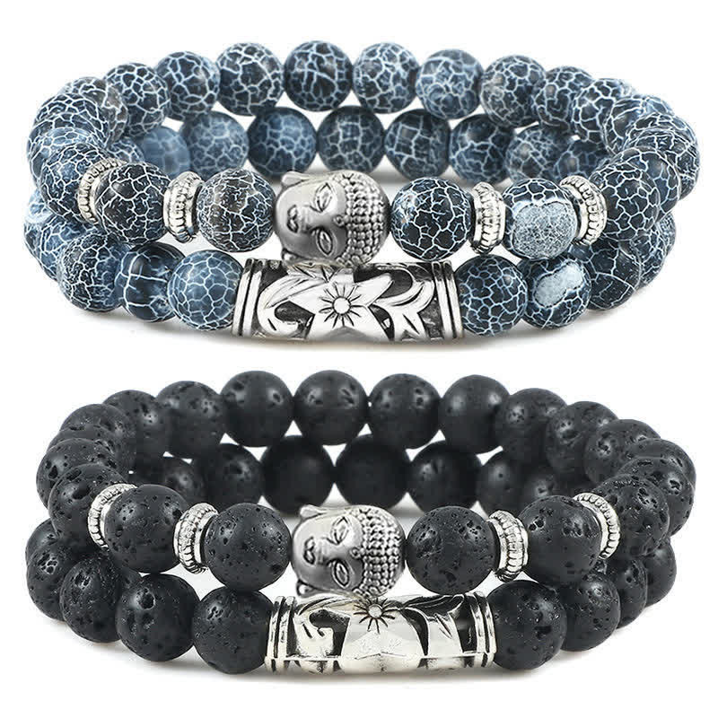 2Pcs Natural Crystal Agate mystic zen Protection Bracelet