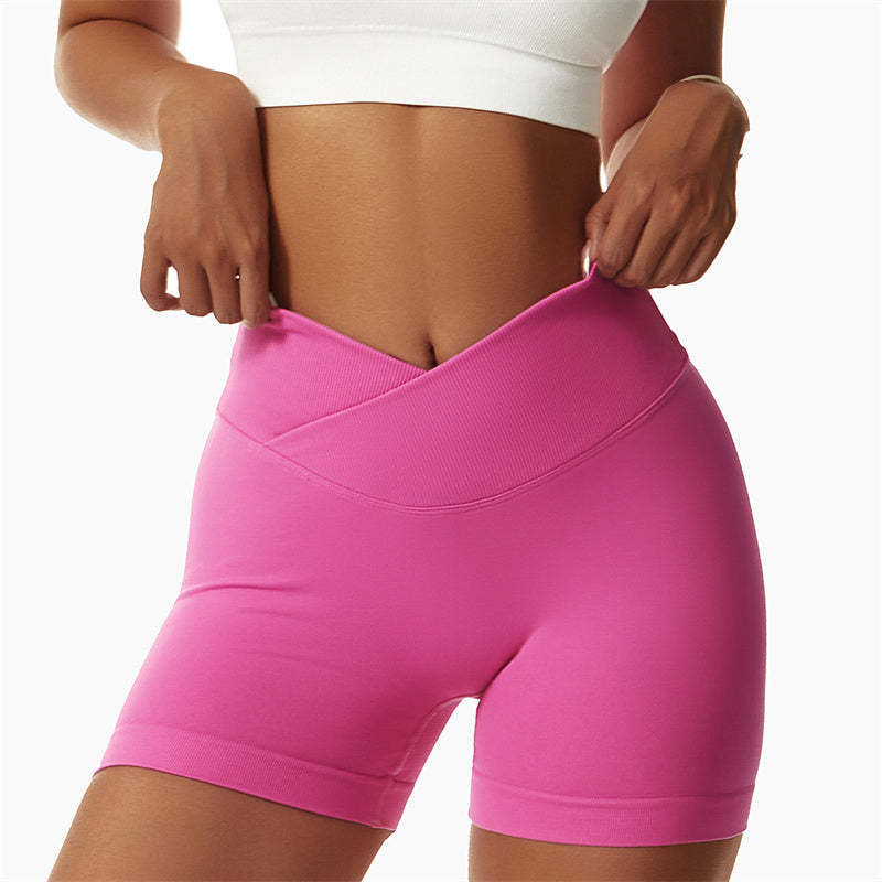 Women Seamless High Elasticity Sports Fitness High Waist Yoga Workout Shorts