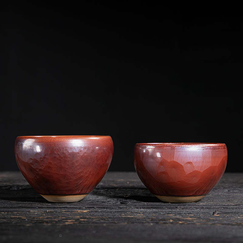 Handmade Chinese Jianzhan Lotus Design Ceramic Teacup Kung Fu Tea Cup