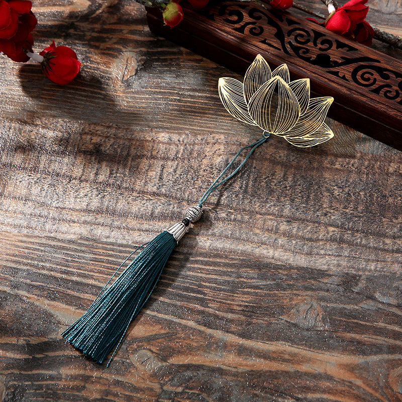 Lotus Flower New Beginning Metal Brass Hollow Bookmark