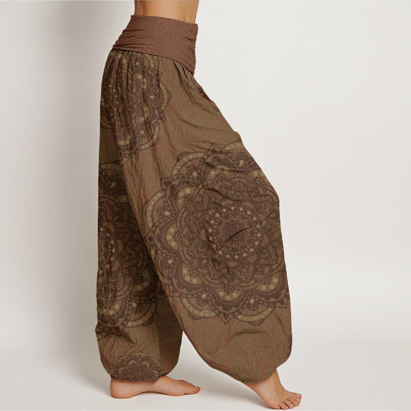 Mandalas Paisley Pattern Women's Elastic Waist Harem Pants