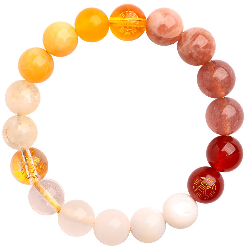Five Elements Various Agate Crystal Sun Stone Wisdom Bracelet