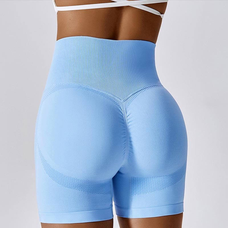 Women Seamless Sports Fitness High Waist Yoga Workout Shorts