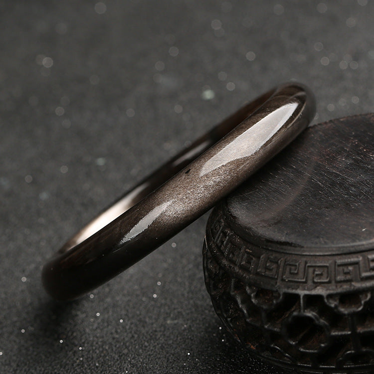 Gold Sheen Obsidian Silver Sheen Obsidian Protection Bracelet Bangle