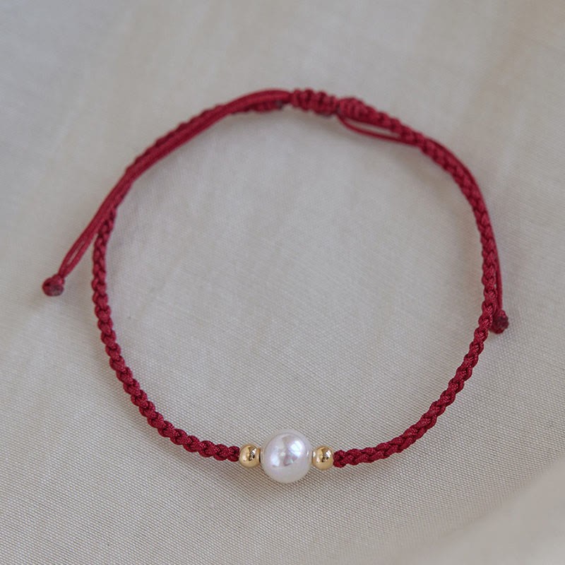 Natural Pearl Bead Luck Braid String Bracelet