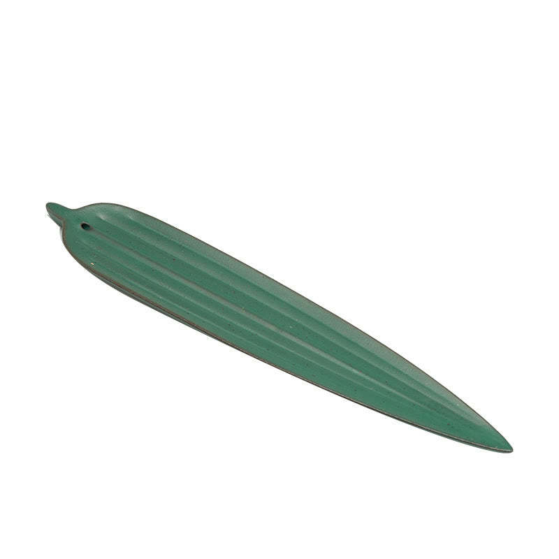 Green Bamboo Leaf Healing Ceramic Incense Burner Decoration