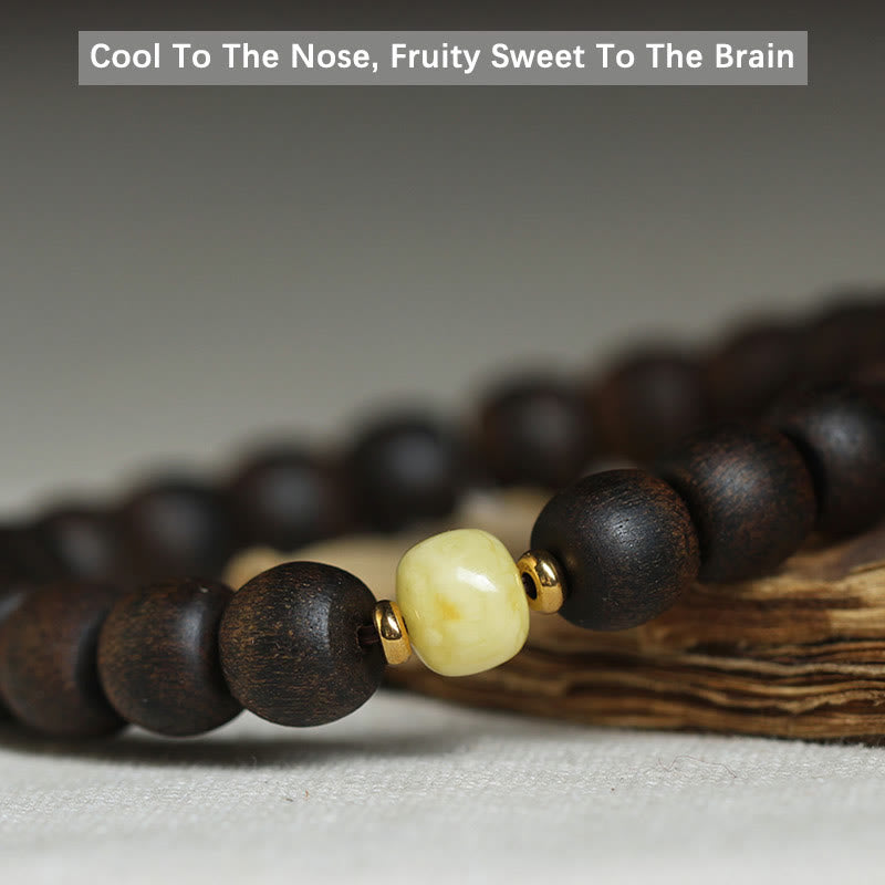 Rare Brunei Agarwood Amber Balance Peace Calm Bracelet