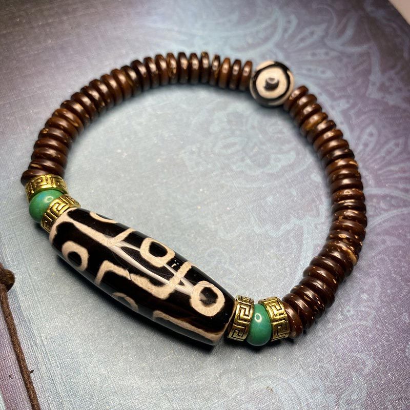 Tibetan Nine-Eye Dzi Bead Wealth Bracelet