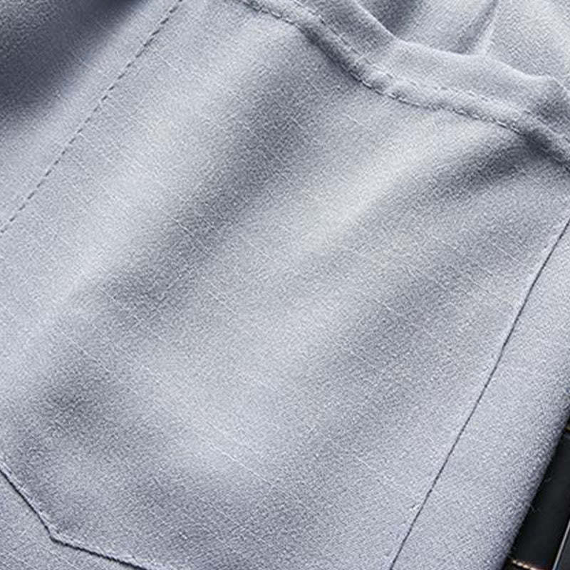 2Pcs Tang Suit Plain Color Frog-Button Men's Long Sleeve Shirt Pants Set