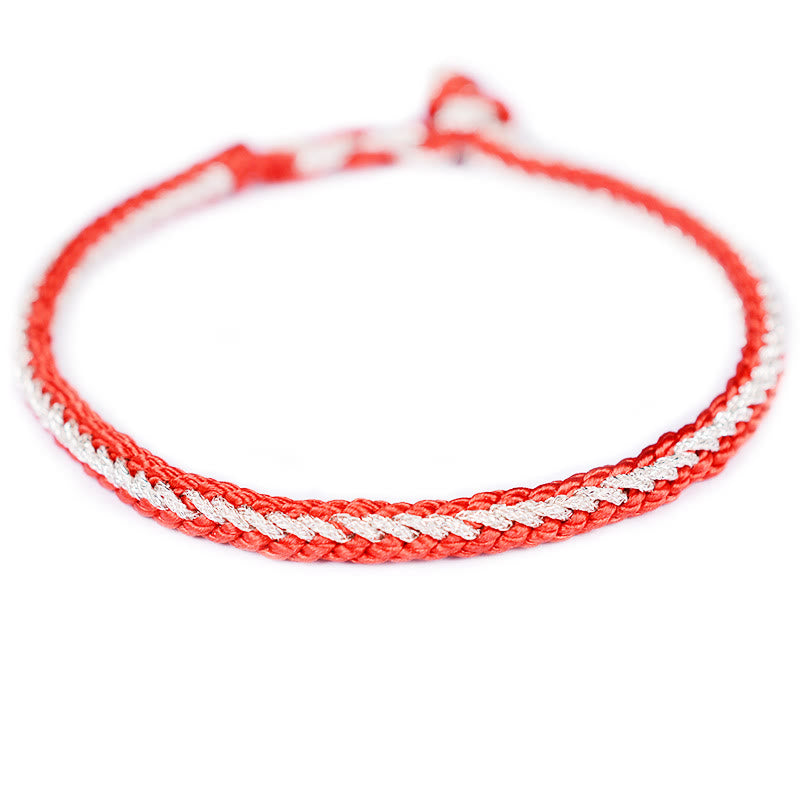 Two-Color Rope Handcrafted Eight Thread Peace Knot Bracelet