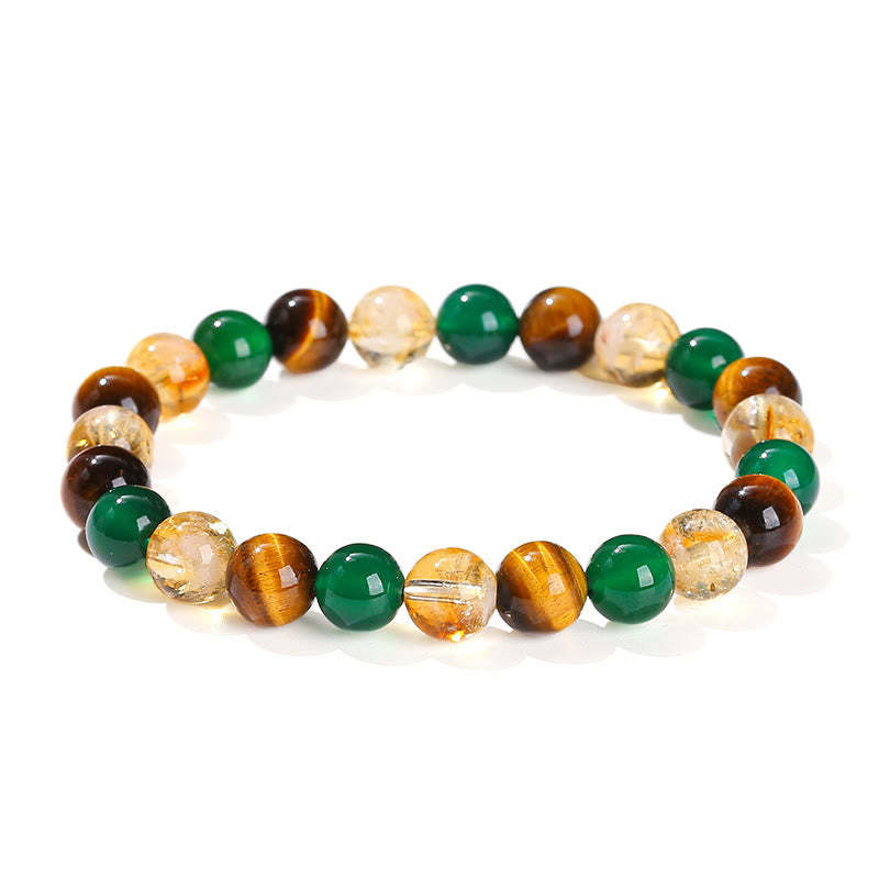 Natural Tiger Eye Green Agate Citrine Mix And Match Beads Protection Bracelet